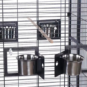 Nouveauté <span class=keywords><strong>Cage</strong></span> à oiseaux en volière 100X78X170Cm, <span class=keywords><strong>cage</strong></span> à oiseaux ornementale de luxe en métal avec roues fixables - Product Image 4
