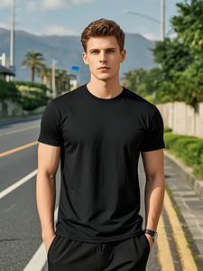 BMT 18 personnalisé prêt à expédier t-shirt à manches courtes en coton de couleur unie pour hommes - Product Image 5