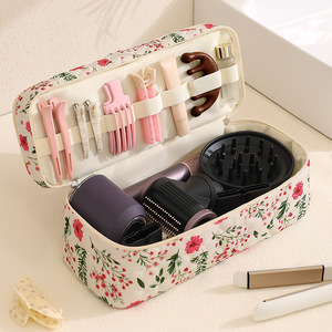 Trousse de Voyage Matelassée Grande Capacité Légère à Fermeture Éclair Double Couche pour Cosmétiques, Sèche-<span class=keywords><strong>Cheveux</strong></span>, Fer à Boucler et <span class=keywords><strong>Lisseur</strong></span> - Product Image 1
