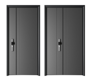 Phong Cách Hiện Đại Tùy Chỉnh Kích Thước Tối Sơn Bột Thép Cửa Chính Hoàn Thành Đu Nhập Cửa Cho Biệt Thự Nội Thất Bên Mở - Product Image 2