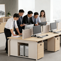 Bureau extensible moderne très vendu, design simple, poste de travail convertible pour 4, 6 ou 8 personnes