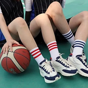 Custom Spring Solid MID Calf <b>Polyester</b> Sports <b>Socks</b> for Students Running-Sweat-Absorbent Breathable - Product Image 2