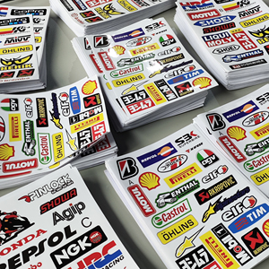 Feuilles d'autocollants en vinyle PVC imperméables personnalisées, autocollants promotionnels mignons avec logo, autocollants adhésifs pour <span class=keywords><strong>moto</strong></span> - Product Image 6