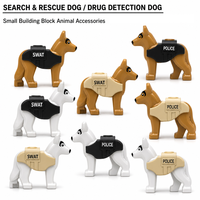 Mini Blocs de Construction MOC - Modèle de Chien Militaire K9 - Briques et Accessoires pour Figurines de Soldats - Jouets de Chien de Chasse et de Sauvetage