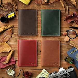 Portafoglio <span class=keywords><strong>da</strong></span> viaggio in vera pelle Vintage AIGUONIU 14x10.5x1cm porta passaporto multifunzionale per passaporti documenti di <span class=keywords><strong>biglietti</strong></span> - Product Image 1