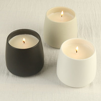 Pot à bougie en céramique mate minimaliste, logo personnalisé, récipient en céramique réutilisable pour diffuseurs de parfum d'intérieur, cadeaux quotidiens