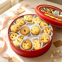 Biscuits au beurre 340g en boîte métallique rouge, assortiment de biscuits croustillants, cadeau festif, biscuits pour la vente en gros, biscuits pour cadeaux de fêtes