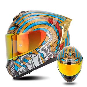 Casque de moto unisexe pour la course, respirant, à double visière, intégral, pour la conduite en extérieur - Product Image 3