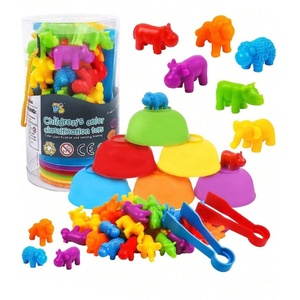 Jeu de pinces éducatif sensoriel pour enfants : Dinosaures, animaux, formes, puzzle, coordination œil-main, en plastique - Product Image 6