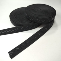 Pita Elastis Silikon Tenun dengan Cengkeraman Kuat, Pita Anti-Selip Custom, Webbing Premium Bermotif untuk Wig, Pakaian, Topi, BH & Aksesoris Jahit