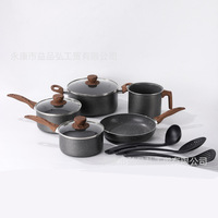 Ensemble de poêles en aluminium antiadhésives à poignée amovible, directement de l'usine, pour la maison, les restaurants et les cuisines