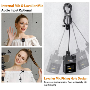 Système de micro sans fil double canal pour DSLR/<span class=keywords><strong>iPhone</strong></span>/Android, <span class=keywords><strong>COMICA</strong></span> BoomX-D avec faible latence de 20 ms et batterie de 5 heures - Product Image 3
