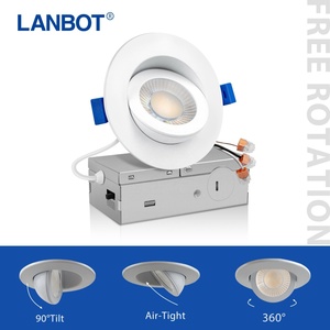 Luminaires encastrés inclinables ETL pour plafonds inclinés, 3 pouces, 7W, sans boîtier, 5CCT, éclairage LED, indice de protection IC, étanches - Product Image 2