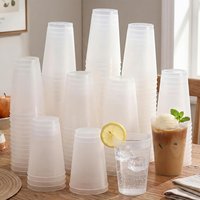 100 Gobelets en Plastique Dépoli Jetables Transparents pour la Maison, les Fêtes, les Anniversaires et les Événements Sportifs – Lot en Gros