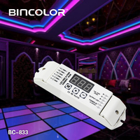 Controlador LED RGB DMX de 3 Canales Bincolor BC-833 12v 24v, Modo Maestro-Esclavo, Decodificador RGB DMX512