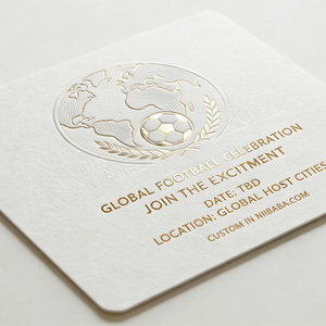 Tarjeta de Agradecimiento de Papel Blanco Grueso de Primera Calidad, Diseño Personalizado con Logotipo de Evento Deportivo, Invitación con Relieve 3D - Product Image 3