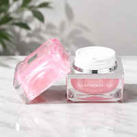 Pot cosmétique carré en acrylique tendance, flacon de 30/60/100/120 ml, emballage rose pour lotion, sérum de soin de la peau 30G/50G