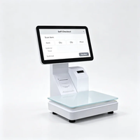 Balance tactile de point de vente LS2 avec reconnaissance IA, écran 15,6 pouces, capacité 15 kg, et imprimante d'étiquettes 60 mm pour produits de supermarché