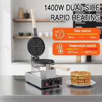 Machine à gaufres professionnelle à tête unique avec bouton de réglage, machine à crêpes et à gaufrettes pour stands commerciaux