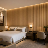 Panneau mural en WPC pour l'intérieur, grille moderne pour salon, résistant au feu, imperméable, texture imitation bois, faible MOQ, livraison rapide