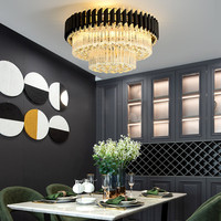 Plafonnier LED suspendu en cristal au design Art déco moderne, luminaire décoratif de plafond, idéal pour un couloir ou des escaliers