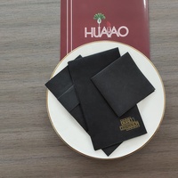 Serviettes en papier Airlaid noires avec poche pour couverts, serviettes de table, serviettes en papier