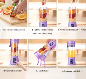 <span class=keywords><strong>Meilleure</strong></span> vente : Mixeur électrique automatique portable 380 ml pour fruits, smoothies glacés et aliments, idéal pour le sport en extérieur - Product Image 4