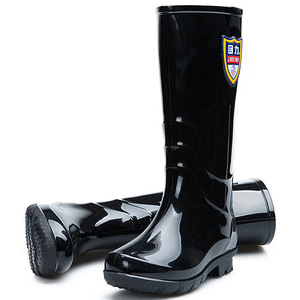 Bottes de pluie mi-mollet pour femmes Warrior, noires, en PVC, antidérapantes, chaussures imperméables - Product Image 3