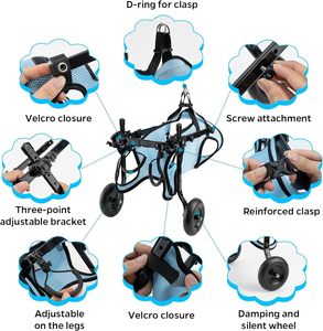 Fauteuil roulant léger pour animaux handicapés Équipement de marche assistée pour animaux de compagnie Fauteuil roulant pliable pour petits chiens - Product Image 3