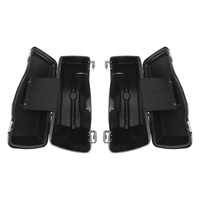 Sacoches de moto avec couvercles d'enceintes 6"x9" et loquets chromés compatibles avec Harley Touring Road Glide Street Glide 1993-2013