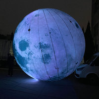 Ballon gonflable géant en forme de lune, ballon gonflable LED en forme de planète pour décorations de fête et d'événements