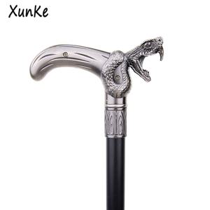 Canne de mode argentée ouverte en forme de serpent canne de marche rétro pour homme accessoire de mariage accessoire de cinéma - Product Image 4