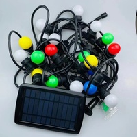 Luz Solar LED con E 27 S 14, bombillas de filamento Edison, cadena de luces de jardín, 10 LED