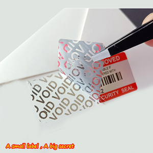 Chất lượng cao tùy chỉnh không thấm nước dư lượng cao làm xáo trộn niêm phong rõ ràng Sticker an ninh con dấu làm mất hiệu lực bảo hành nhãn - Product Image 5