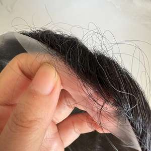 วิกผมผู้ชายแบบชิ้นเดียว รุ่น 1B20 สีดำธรรมชาติ ทรงผมด้านหลัง วิกผมผู้ชายศีรษะล้าน ผมแท้ แผ่นปิดผมด้านบน ผลิตจากโรงงาน - Product Image 4