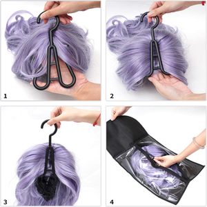 Support de Rangement de Mode pour Extensions Capillaires avec Cintre, Sac de Rangement pour Perruques et Étui de Transport pour Mèches de Cheveux (Ponytail) pour Voyages et Magasinage - Product Image 3