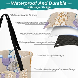 Waterproof Outdoor Quilting <b>Camping</b> Picnic <b>Mat</b> Hawaii Flowers Print Tote Bag extra LargeTravel <b>Camping</b> Rug - Product Image 4