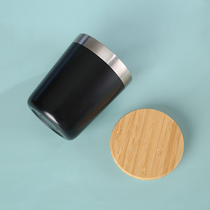 Gobelet en acier inoxydable avec couvercle en bambou écologique, 10 oz, garde les boissons chaudes ou froides pendant des heures, mug de bureau durable - Product Image 1