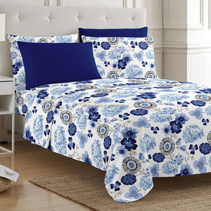 Parure de lit de luxe King Size à prix abordable, 6 pièces, imprimé floral, <span class=keywords><strong>drap</strong></span> <span class=keywords><strong>plat</strong></span> <span class=keywords><strong>et</strong></span> <span class=keywords><strong>drap</strong></span>-<span class=keywords><strong>housse</strong></span> super doux, style américain <span class=keywords><strong>et</strong></span> mexicain pour la maison - Product Image 4