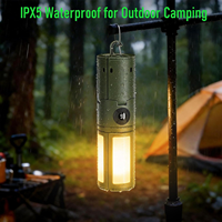 Lampe de camping télescopique rechargeable 8000 mAh avec trépied, affichage numérique et crochet pour voyages en extérieur et pêche