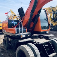 Excavatrice sur pneus d'occasion Doosan DX150W-9C, 15 tonnes, pelle hydraulique, godet de 0,57 m³, engin de construction