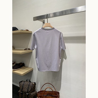 T-shirt en coton longue fibre de qualité supérieure pour homme - Coupe décontractée, col ras du cou, manches courtes, col à points en V et ourlet fendu sur le côté