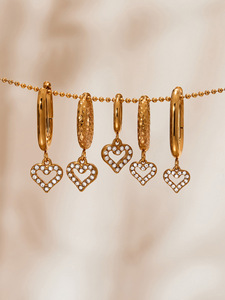 Pendientes <span class=keywords><strong>de</strong></span> Acero Inoxidable con Forma <span class=keywords><strong>de</strong></span> Corazón, Resistentes al Agua, Joyería <span class=keywords><strong>de</strong></span> Moda, Pendientes Chapados en <span class=keywords><strong>Oro</strong></span> <span class=keywords><strong>de</strong></span> 18K para Mujer, Regalo para el Día <span class=keywords><strong>de</strong></span> la Madre - Product Image 4