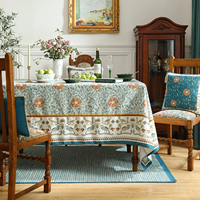 Nappe à motifs floraux et d'animaux rétro américains, nappe rustique à motifs floraux et d'animaux, nappe pour la maison et les restaurants
