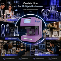 Machine de marquage laser UV 5W contrôlée par smartphone, mini graveur 3D DIY pour gravure de portrait/figurine en cristal, logo