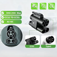 Adaptateur de chargeur de voiture électrique CCS2 vers CCS1 250KW 1000V AC DC Adaptateur de charge rapide CCS Combo 2 vers CCS Combo 1 DC+AC 250A/500A