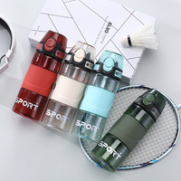 Vaso de Plástico Deportivo con Tapa Abatible y Pajita, Botella de Agua para Exteriores, Vaso de Plástico Publicitario Personalizable, Vaso Purificador de Agua
