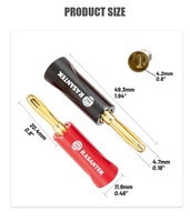 RASANTEK DIY 8 pièces 4 mm plaqué or, connecteurs banane Hifi Audio pour haut-parleur, en cuivre béryllium, empilables, avec vis de fixation