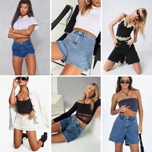 Shorts de Mezclilla Estilo Curvy para <span class=keywords><strong>Mujer</strong></span>, Talla Grande, Cintura Media, Sin Arrugas, Estilo Casual, Venta al Por Mayor de Fábrica - Product Image 4