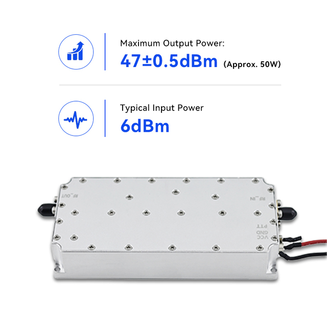 6000-8000MHZ 50W GaN Power Amplifier Module Low Distortion High Efficiency Wideband Coverage for Anti-UAV